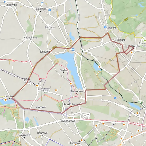 Miniatura mapy "Trasa Rowerowa Przeźmierowo - Złotniki" - trasy rowerowej w Wielkopolskie, Poland. Wygenerowane przez planer tras rowerowych Tarmacs.app