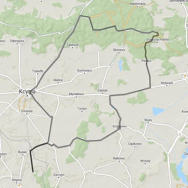 Miniatura mapy "Przejażdżka do Chraplewa" - trasy rowerowej w Wielkopolskie, Poland. Wygenerowane przez planer tras rowerowych Tarmacs.app