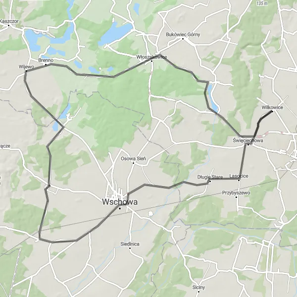 Miniatura mapy "Trasa rowerowa z Wilkowic" - trasy rowerowej w Wielkopolskie, Poland. Wygenerowane przez planer tras rowerowych Tarmacs.app