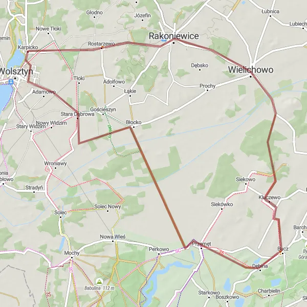 Miniatura mapy "Pogórze Rakoniewickie i okolice" - trasy rowerowej w Wielkopolskie, Poland. Wygenerowane przez planer tras rowerowych Tarmacs.app