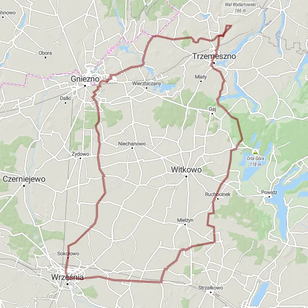 Miniatura mapy "Trasa rowerowa do Strzyżewa Paczkowego i Skorzęcina" - trasy rowerowej w Wielkopolskie, Poland. Wygenerowane przez planer tras rowerowych Tarmacs.app