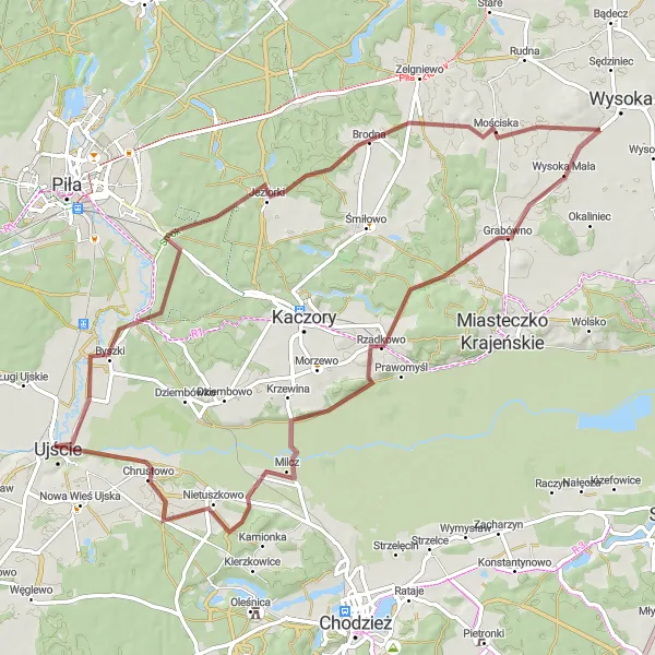 Miniatura mapy "Przejażdżka Rowerowa do Ujścia" - trasy rowerowej w Wielkopolskie, Poland. Wygenerowane przez planer tras rowerowych Tarmacs.app