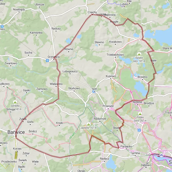 Miniatura mapy "Przejażdżka po górskich szlakach" - trasy rowerowej w Zachodniopomorskie, Poland. Wygenerowane przez planer tras rowerowych Tarmacs.app