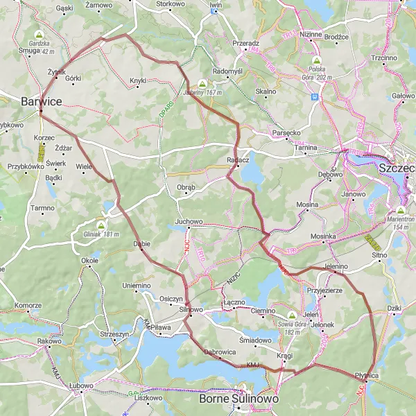 Miniatura mapy "Zwiedzanie Glinnogóry na rowerze" - trasy rowerowej w Zachodniopomorskie, Poland. Wygenerowane przez planer tras rowerowych Tarmacs.app