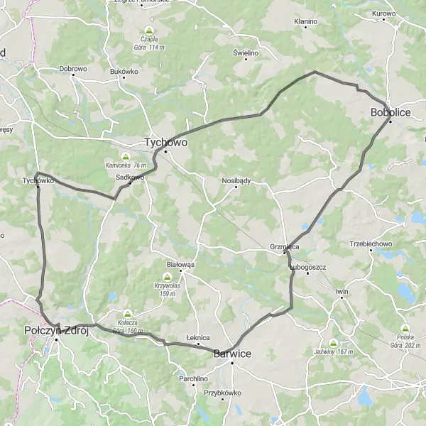 Miniatura mapy "Przejażdżka przez Osówko" - trasy rowerowej w Zachodniopomorskie, Poland. Wygenerowane przez planer tras rowerowych Tarmacs.app