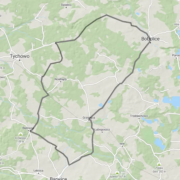 Miniatura mapy "Przejażdżka na rowerze do Dobrocic" - trasy rowerowej w Zachodniopomorskie, Poland. Wygenerowane przez planer tras rowerowych Tarmacs.app