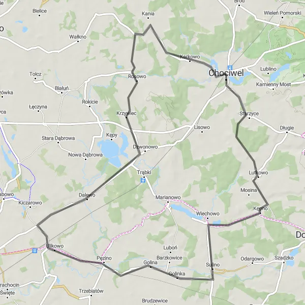 Miniatura mapy "Przejażdżka przez Lutkowo i Karkowo" - trasy rowerowej w Zachodniopomorskie, Poland. Wygenerowane przez planer tras rowerowych Tarmacs.app
