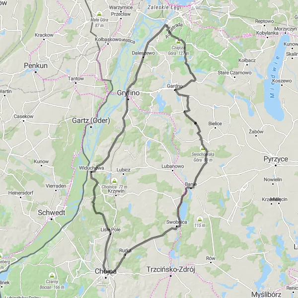Miniatura mapy "Trasa rowerowa przez Lisie Pole i Daleszewo" - trasy rowerowej w Zachodniopomorskie, Poland. Wygenerowane przez planer tras rowerowych Tarmacs.app