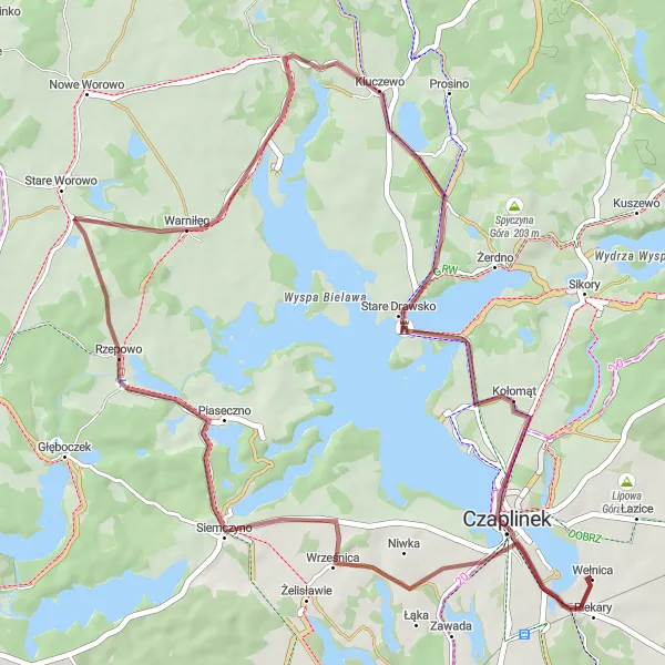 Miniatura mapy "Trasa Rzepowo-Zamek Drahim-Drawsko-Czaplinek" - trasy rowerowej w Zachodniopomorskie, Poland. Wygenerowane przez planer tras rowerowych Tarmacs.app