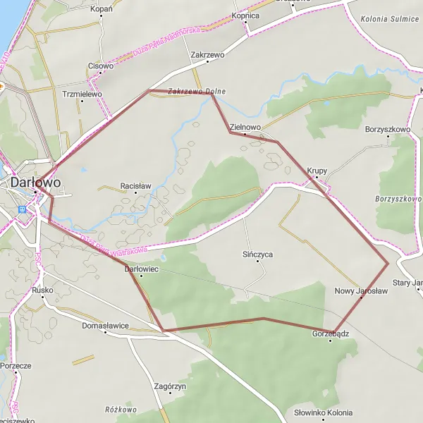 Miniatura mapy "Trasa do Zamek Książąt Pomorskich" - trasy rowerowej w Zachodniopomorskie, Poland. Wygenerowane przez planer tras rowerowych Tarmacs.app