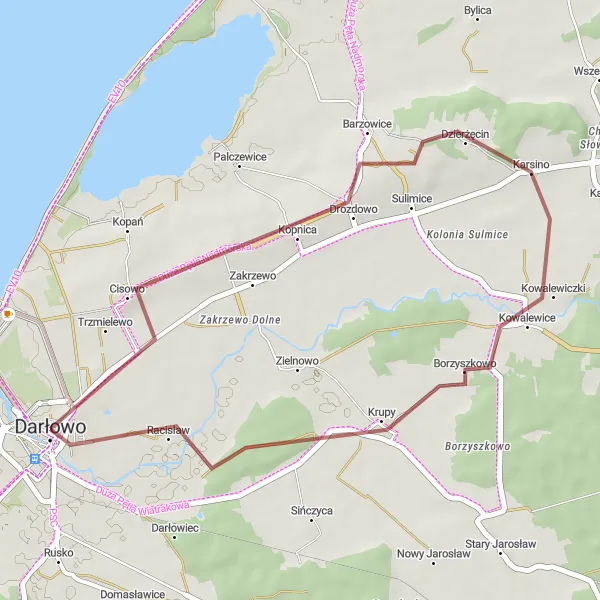 Miniatura mapy "Trasa do Zamek Książąt Pomorskich" - trasy rowerowej w Zachodniopomorskie, Poland. Wygenerowane przez planer tras rowerowych Tarmacs.app