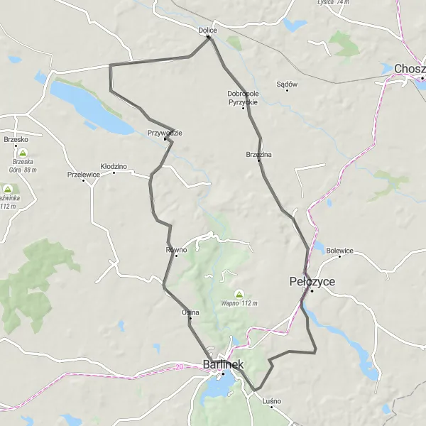 Miniatura mapy "Trasa do Pełczyc i Barlinka" - trasy rowerowej w Zachodniopomorskie, Poland. Wygenerowane przez planer tras rowerowych Tarmacs.app