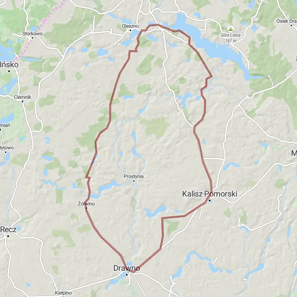 Miniatura mapy "Trasa Święciechowska" - trasy rowerowej w Zachodniopomorskie, Poland. Wygenerowane przez planer tras rowerowych Tarmacs.app