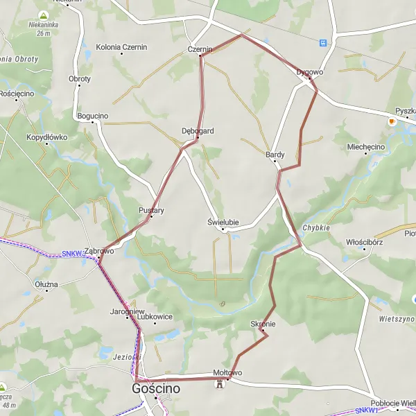 Miniatura mapy "Przejażdżka do Mołtowa i Czernina" - trasy rowerowej w Zachodniopomorskie, Poland. Wygenerowane przez planer tras rowerowych Tarmacs.app