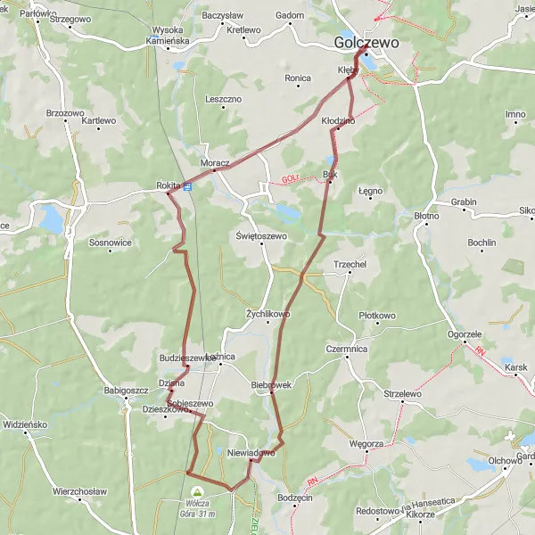 Map miniature of "The Hidden Gems of Zachodniopomorskie" cycling inspiration in Zachodniopomorskie, Poland. Generated by Tarmacs.app cycling route planner