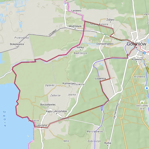 Miniatura mapy "Trasa Ruiny Kaplicy św. Jerzego" - trasy rowerowej w Zachodniopomorskie, Poland. Wygenerowane przez planer tras rowerowych Tarmacs.app