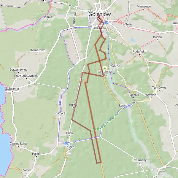 Miniatura mapy "Trasa Gravelowa do Goleniowa" - trasy rowerowej w Zachodniopomorskie, Poland. Wygenerowane przez planer tras rowerowych Tarmacs.app