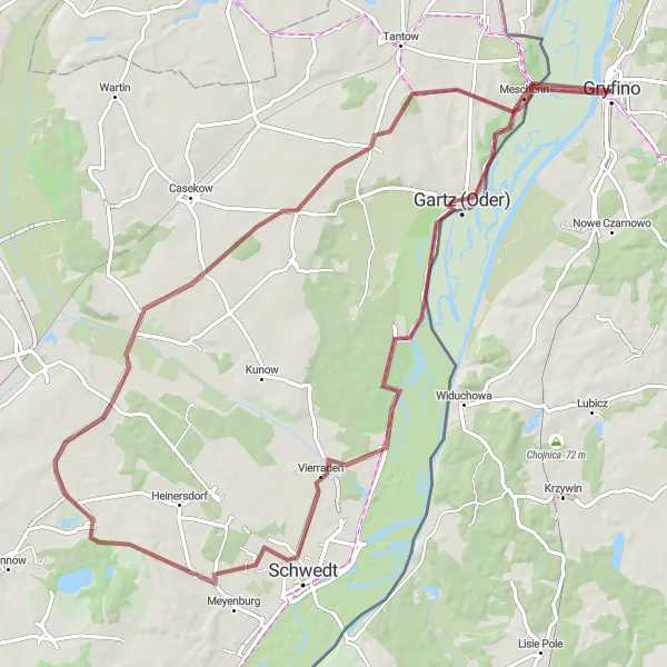 Miniatura mapy "Trasa Gravelowa przez Seeberg i Schwedt" - trasy rowerowej w Zachodniopomorskie, Poland. Wygenerowane przez planer tras rowerowych Tarmacs.app