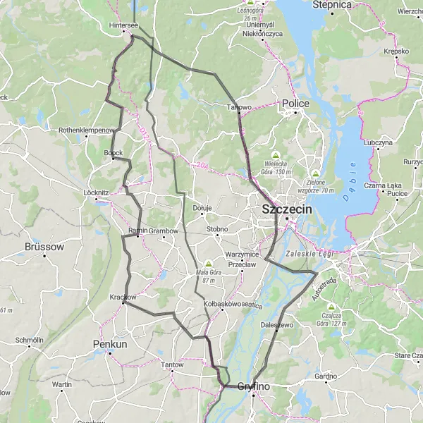 Miniatura mapy "Trasa Po Zachodniopomorskiej Krainie" - trasy rowerowej w Zachodniopomorskie, Poland. Wygenerowane przez planer tras rowerowych Tarmacs.app