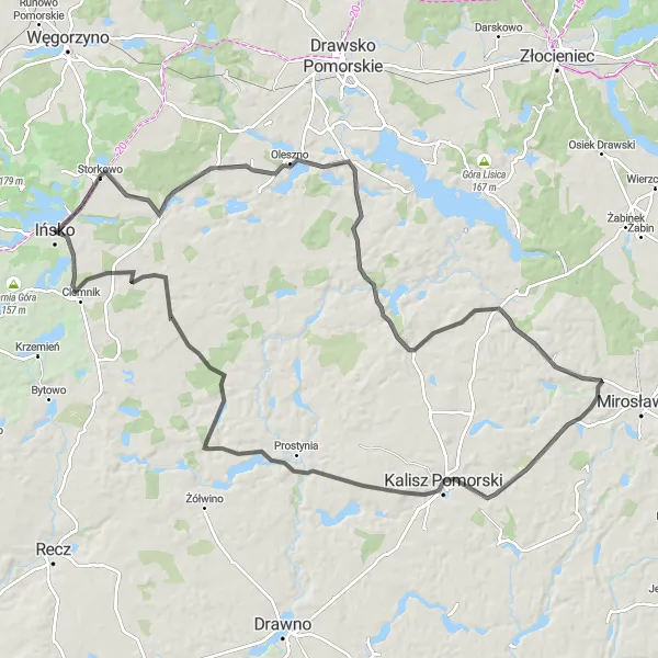 Miniatura mapy "Rowerowa wyprawa przez okolice Jeziora Ińsko" - trasy rowerowej w Zachodniopomorskie, Poland. Wygenerowane przez planer tras rowerowych Tarmacs.app