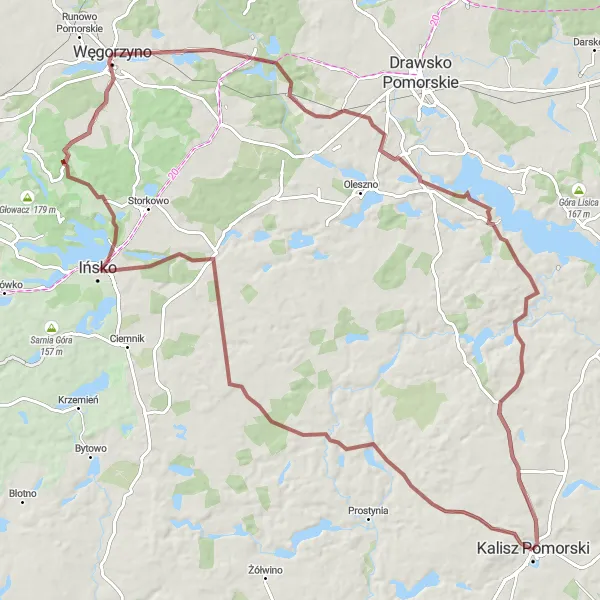 Miniatura mapy "Wyprawa Gravelowa do Pieńskiej Przełęczy" - trasy rowerowej w Zachodniopomorskie, Poland. Wygenerowane przez planer tras rowerowych Tarmacs.app