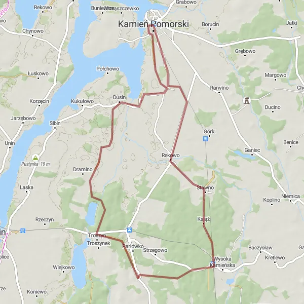 Miniatura mapy "Przez urokliwe wsie" - trasy rowerowej w Zachodniopomorskie, Poland. Wygenerowane przez planer tras rowerowych Tarmacs.app