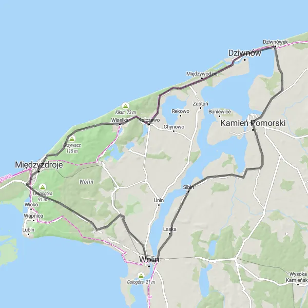 Miniatura mapy "Szlak historyczny" - trasy rowerowej w Zachodniopomorskie, Poland. Wygenerowane przez planer tras rowerowych Tarmacs.app