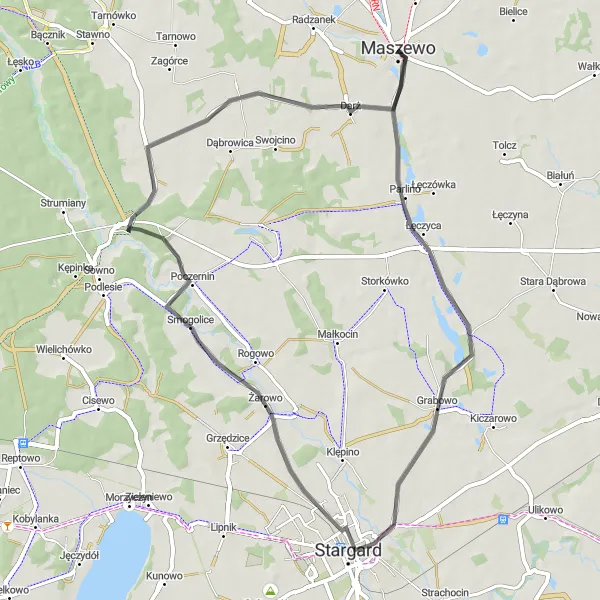 Miniatura mapy "Trasa do Brama Wałowa" - trasy rowerowej w Zachodniopomorskie, Poland. Wygenerowane przez planer tras rowerowych Tarmacs.app