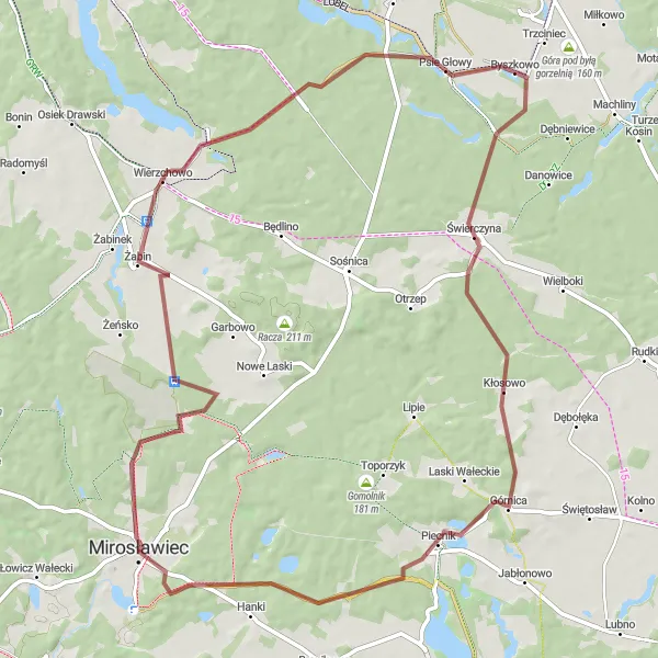 Miniatura mapy "Trasa Byszkowo-Piecnik" - trasy rowerowej w Zachodniopomorskie, Poland. Wygenerowane przez planer tras rowerowych Tarmacs.app