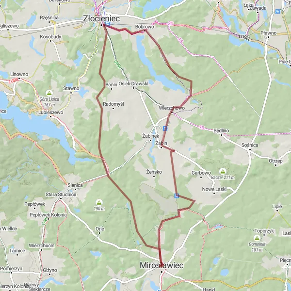 Miniatura mapy "Wyprawa do Wierzchowa" - trasy rowerowej w Zachodniopomorskie, Poland. Wygenerowane przez planer tras rowerowych Tarmacs.app