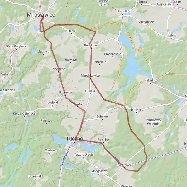 Miniatura mapy "Przejażdżka do Lubiatowa" - trasy rowerowej w Zachodniopomorskie, Poland. Wygenerowane przez planer tras rowerowych Tarmacs.app