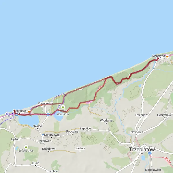Miniatura mapy "Przejażdżka przez przyrodę" - trasy rowerowej w Zachodniopomorskie, Poland. Wygenerowane przez planer tras rowerowych Tarmacs.app