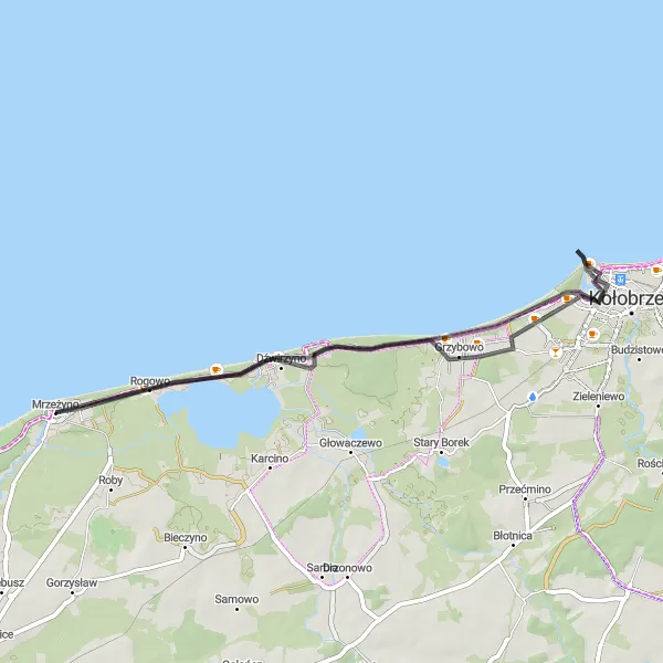 Miniatura mapy "Trasa do latarni morskiej" - trasy rowerowej w Zachodniopomorskie, Poland. Wygenerowane przez planer tras rowerowych Tarmacs.app