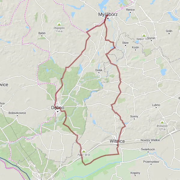 Miniatura mapy "Rowery po Lesie" - trasy rowerowej w Zachodniopomorskie, Poland. Wygenerowane przez planer tras rowerowych Tarmacs.app