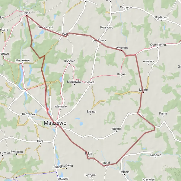 Miniatura mapy "Trasa gravelowa Redło-Tolcz-Maszewo" - trasy rowerowej w Zachodniopomorskie, Poland. Wygenerowane przez planer tras rowerowych Tarmacs.app