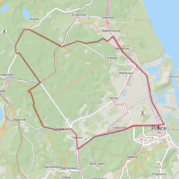Miniatura mapy "Trasa gravelowa z Old town do Nowej Jasienicy" - trasy rowerowej w Zachodniopomorskie, Poland. Wygenerowane przez planer tras rowerowych Tarmacs.app