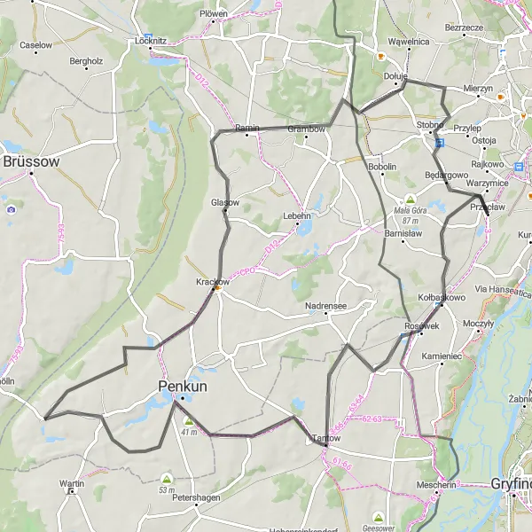 Miniatura mapy "Pogranicza Kulturowe" - trasy rowerowej w Zachodniopomorskie, Poland. Wygenerowane przez planer tras rowerowych Tarmacs.app