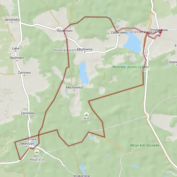 Map miniature of "Nature's Delight" cycling inspiration in Zachodniopomorskie, Poland. Generated by Tarmacs.app cycling route planner