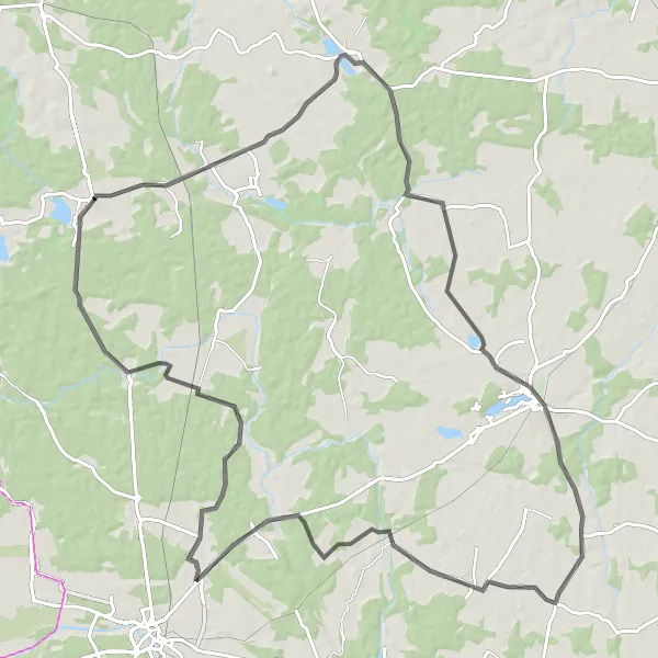 Map miniature of "Forest Escape" cycling inspiration in Zachodniopomorskie, Poland. Generated by Tarmacs.app cycling route planner