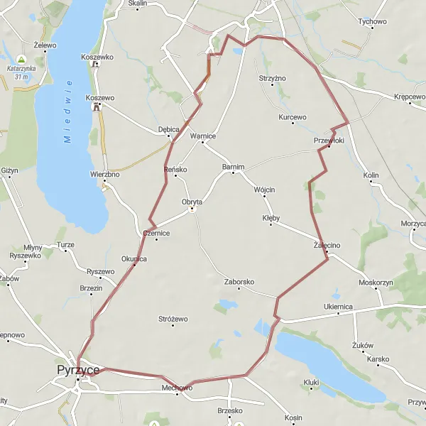 Miniatura mapy "Rowery wśród natury i zieleni" - trasy rowerowej w Zachodniopomorskie, Poland. Wygenerowane przez planer tras rowerowych Tarmacs.app