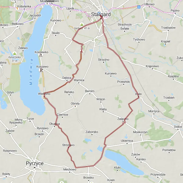 Miniatura mapy "Trasa do Kolina i Garbacza" - trasy rowerowej w Zachodniopomorskie, Poland. Wygenerowane przez planer tras rowerowych Tarmacs.app