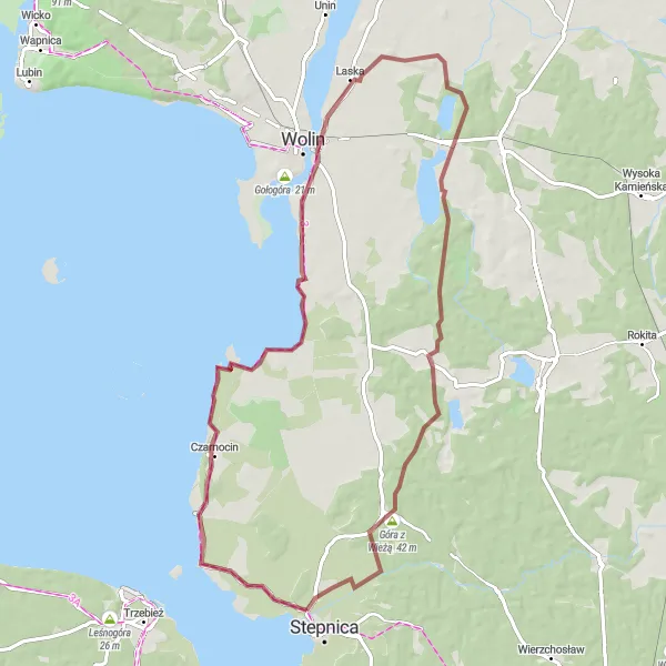 Miniatura mapy "Trasa Gravelowa Kopice - Rzystnowo" - trasy rowerowej w Zachodniopomorskie, Poland. Wygenerowane przez planer tras rowerowych Tarmacs.app