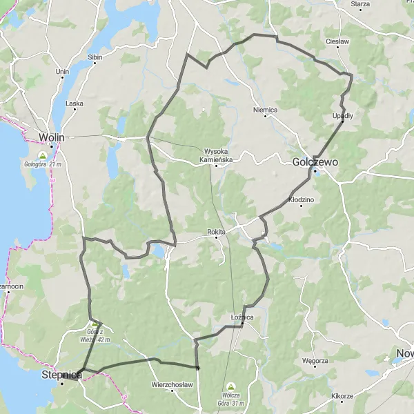 Miniatura mapy "Trasa Górska do Widzieńska" - trasy rowerowej w Zachodniopomorskie, Poland. Wygenerowane przez planer tras rowerowych Tarmacs.app