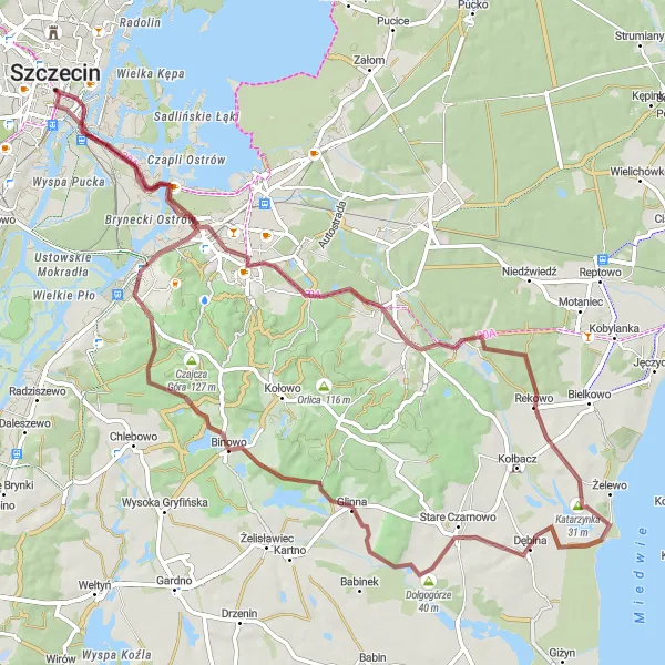 Miniatura mapy "Trasa Szlakiem Roztocza" - trasy rowerowej w Zachodniopomorskie, Poland. Wygenerowane przez planer tras rowerowych Tarmacs.app
