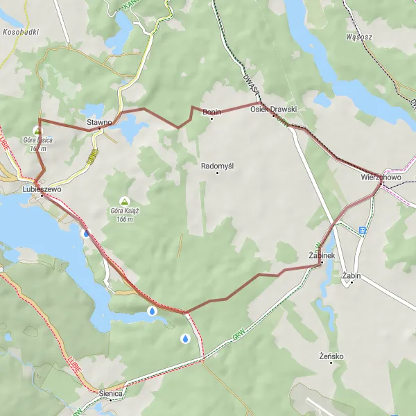 Miniatura mapy "Trasa do Góry Lisicy" - trasy rowerowej w Zachodniopomorskie, Poland. Wygenerowane przez planer tras rowerowych Tarmacs.app