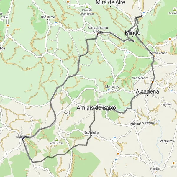 Map miniature of "Scenic Road Adventure" cycling inspiration in Alentejo, Portugal. Generated by Tarmacs.app cycling route planner