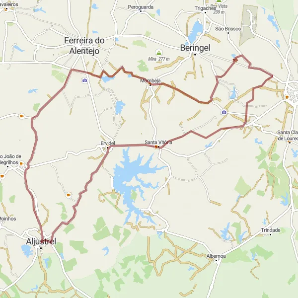Miniatura do mapa de inspiração para ciclismo "Trilho do Interior" em Alentejo, Portugal. Gerado pelo planejador de rotas de ciclismo Tarmacs.app