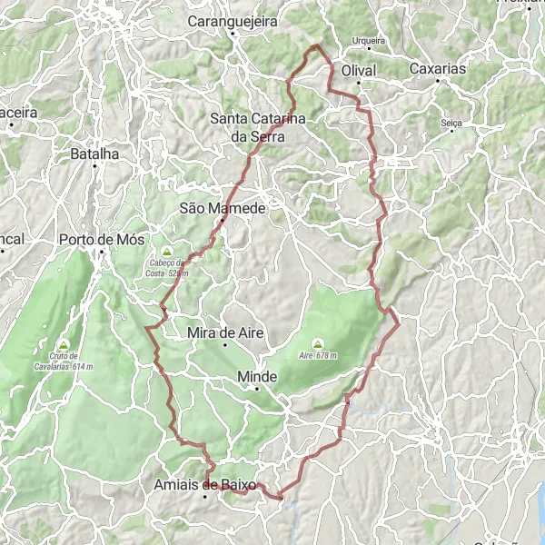 Miniatura do mapa de inspiração para ciclismo "Expedição pela Natureza Alentejana" em Alentejo, Portugal. Gerado pelo planejador de rotas de ciclismo Tarmacs.app