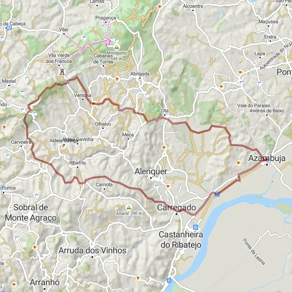 Miniatura do mapa de inspiração para ciclismo "Rota Gravel do Alentejo" em Alentejo, Portugal. Gerado pelo planejador de rotas de ciclismo Tarmacs.app
