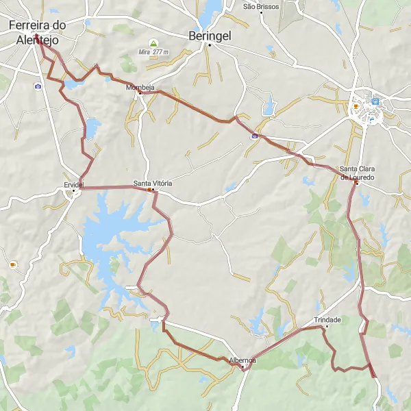 Miniatura do mapa de inspiração para ciclismo "Aventura pela Natureza no Alentejo" em Alentejo, Portugal. Gerado pelo planejador de rotas de ciclismo Tarmacs.app